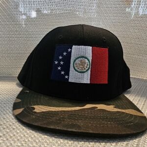 Black and Camouflage Cap with Flag Patch
